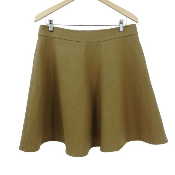 Boden Wool Blend Lined A-Line Skirt Size US 10R UK 14R Camel Tan Circle Career - Picture 1 of 8